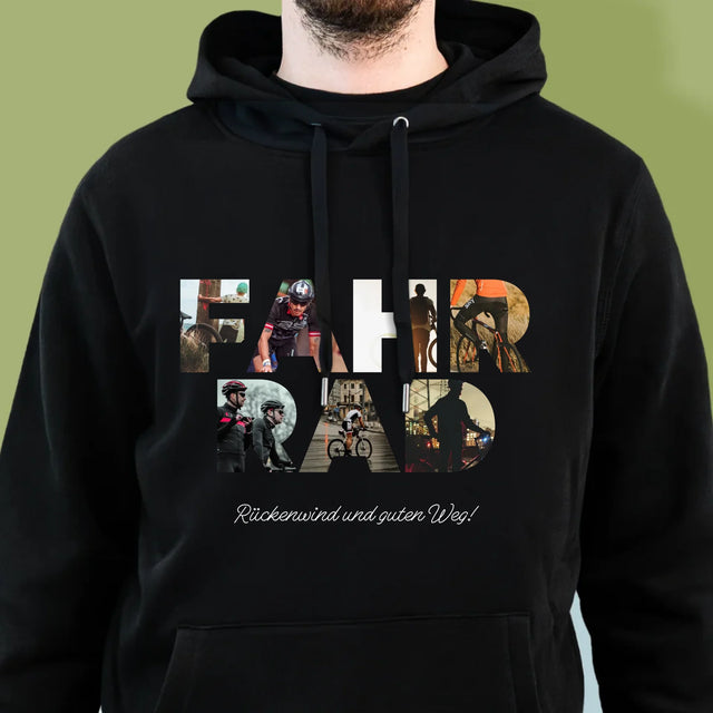 Buchstaben-Collage: Fahrrad - Kapuzenpullover Für Herren