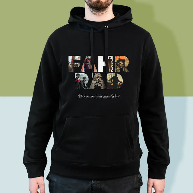 Buchstaben-Collage: Fahrrad - Kapuzenpullover Für Herren