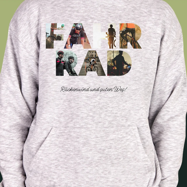 Buchstaben-Collage: Fahrrad - Kapuzenpullover Für Herren