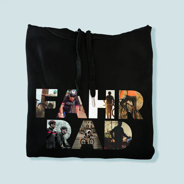 Buchstaben-Collage: Fahrrad - Kapuzenpullover Für Herren