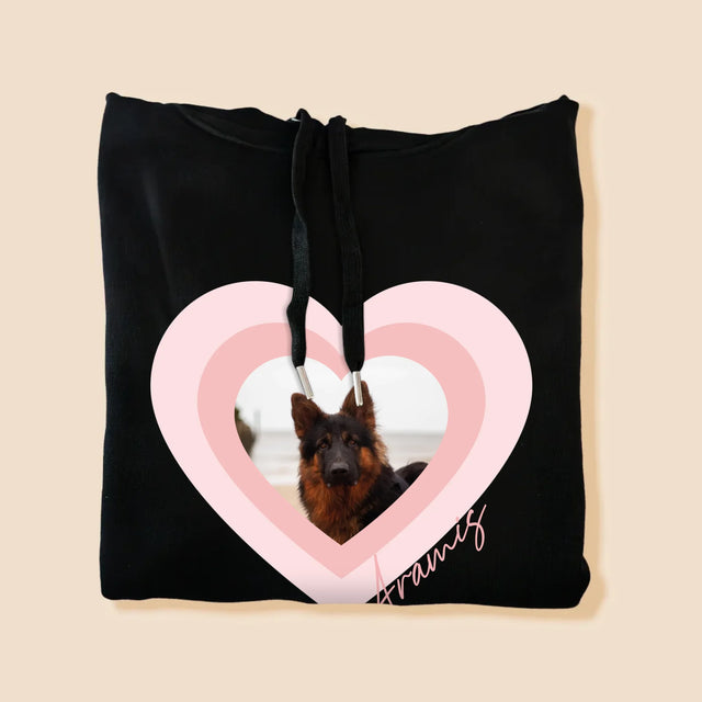 Foto Und Unterschrift: Bild Eines Haustieres Im Herzen - Kapuzenpullover Für Herren