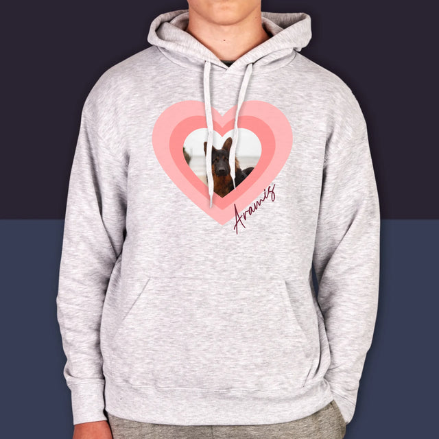 Foto Und Unterschrift: Bild Eines Haustieres Im Herzen - Kapuzenpullover Für Herren