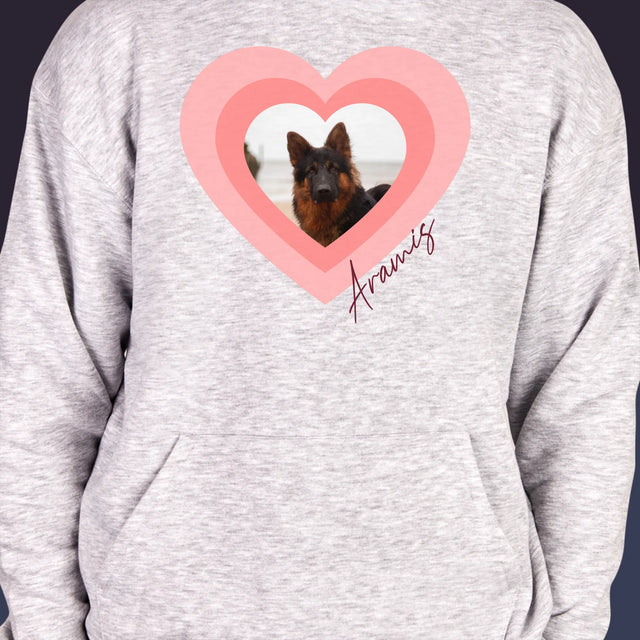 Foto Und Unterschrift: Bild Eines Haustieres Im Herzen - Kapuzenpullover Für Herren