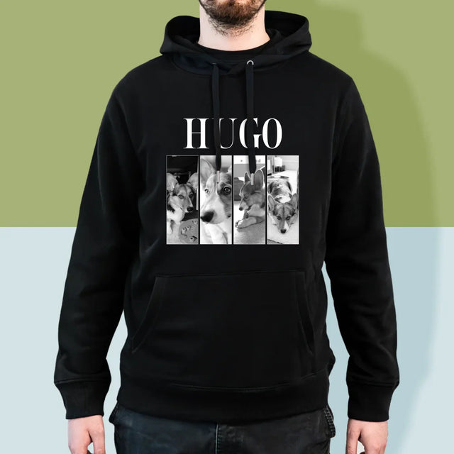 Fotocollage: Bootleg Klassiker Mit Haustier - Kapuzenpullover Für Herren