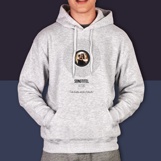 Foto Und Unterschrift: Songtexte Auf Der Platte - Kapuzenpullover Für Herren