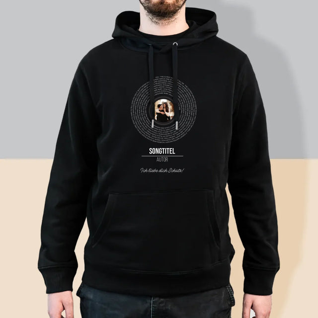 Foto Und Unterschrift: Songtexte Auf Der Platte - Kapuzenpullover Für Herren