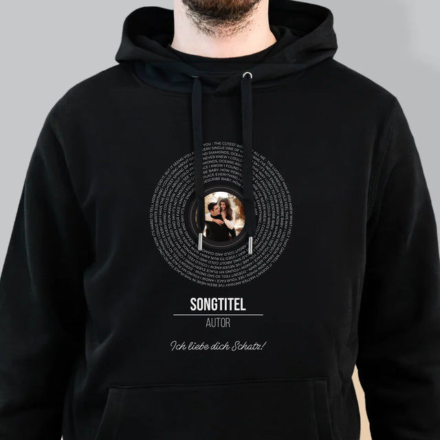 Foto Und Unterschrift: Songtexte Auf Der Platte - Kapuzenpullover Für Herren