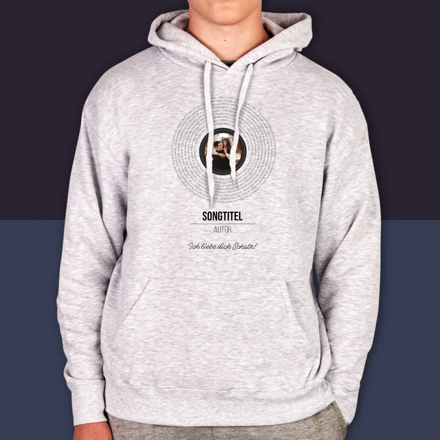 Foto Und Unterschrift: Songtexte Auf Der Platte - Kapuzenpullover Für Herren