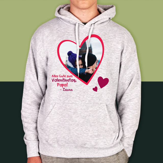 Foto Und Unterschrift: Ein Valentinsgruß Für Papa - Kapuzenpullover Für Herren