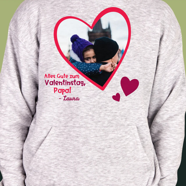 Foto Und Unterschrift: Ein Valentinsgruß Für Papa - Kapuzenpullover Für Herren