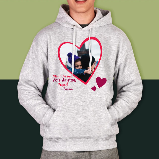 Foto Und Unterschrift: Ein Valentinsgruß Für Papa - Kapuzenpullover Für Herren