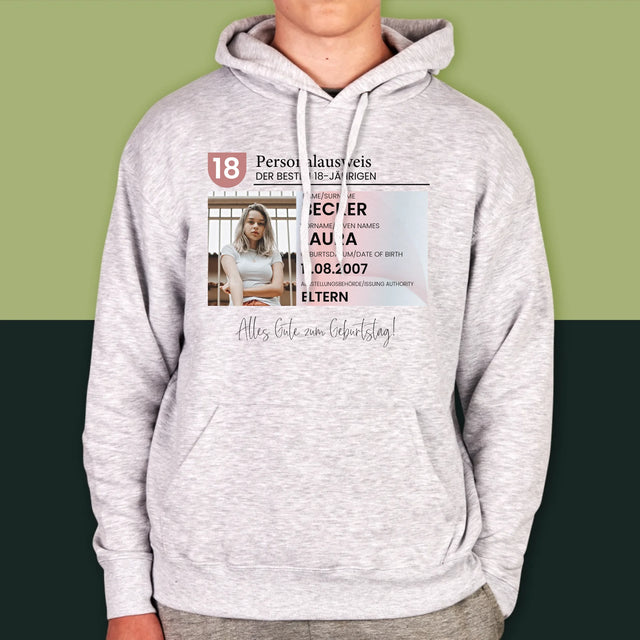 Foto Und Unterschrift: Personalausweis - Kapuzenpullover Für Herren