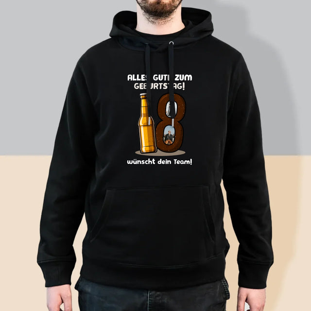 Fotocollage: 18 Bier - Kapuzenpullover Für Herren