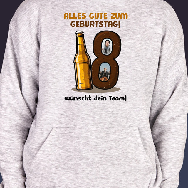 Fotocollage: 18 Bier - Kapuzenpullover Für Herren