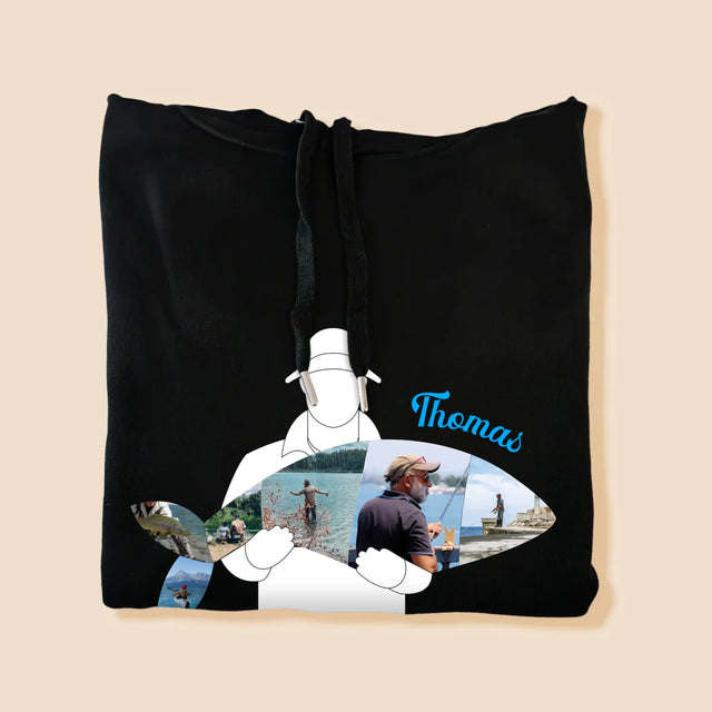 Form-Collage: Jeder Fisch - Kapuzenpullover Für Herren