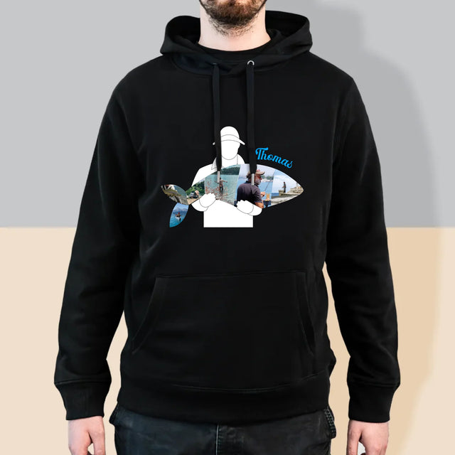 Form-Collage: Jeder Fisch - Kapuzenpullover Für Herren