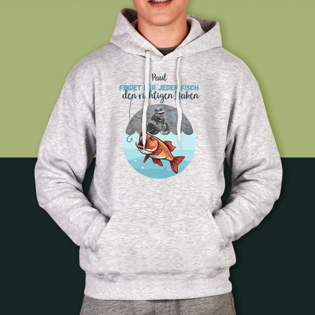 Foto Und Unterschrift: Den Haken Finden - Kapuzenpullover Für Herren