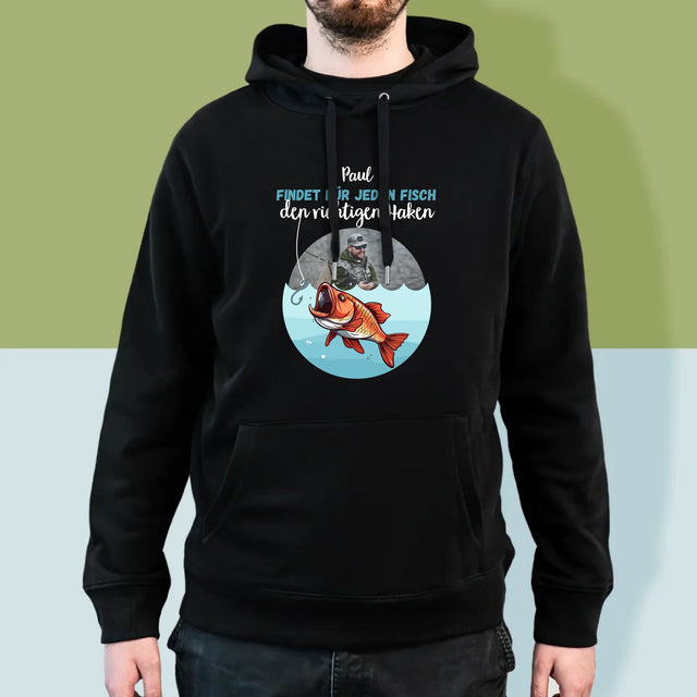 Foto Und Unterschrift: Den Haken Finden - Kapuzenpullover Für Herren