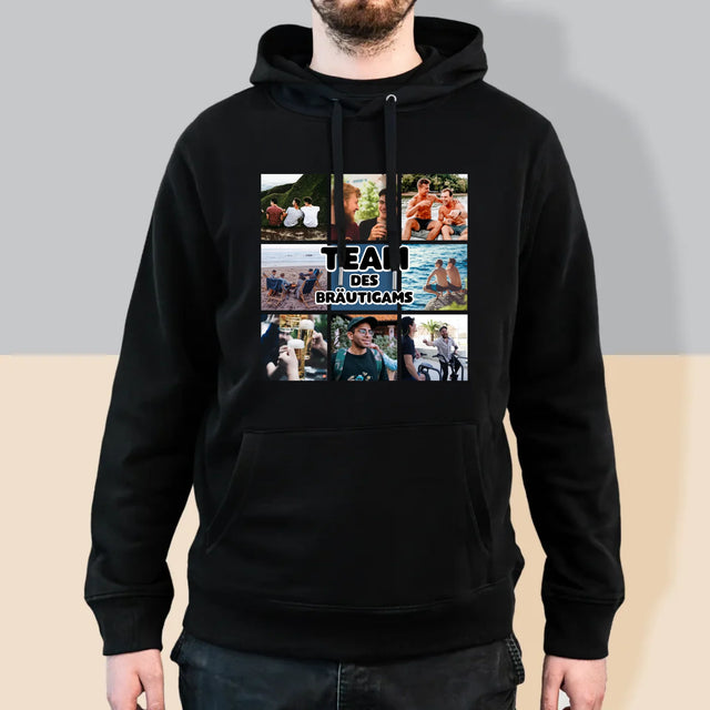 Fotocollage: Team Des Bräutigams - Kapuzenpullover Für Herren
