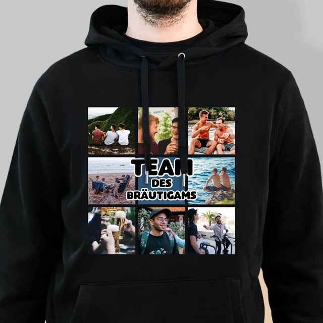 Fotocollage: Team Des Bräutigams - Kapuzenpullover Für Herren