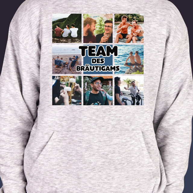 Fotocollage: Team Des Bräutigams - Kapuzenpullover Für Herren