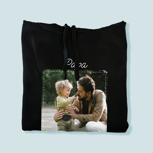 Foto Und Unterschrift: Der Beste Papa - Kapuzenpullover Für Herren