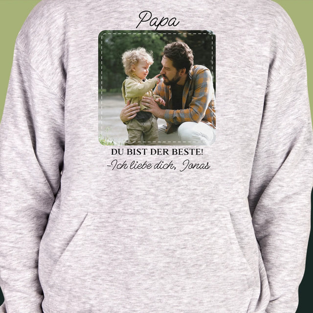 Foto Und Unterschrift: Der Beste Papa - Kapuzenpullover Für Herren