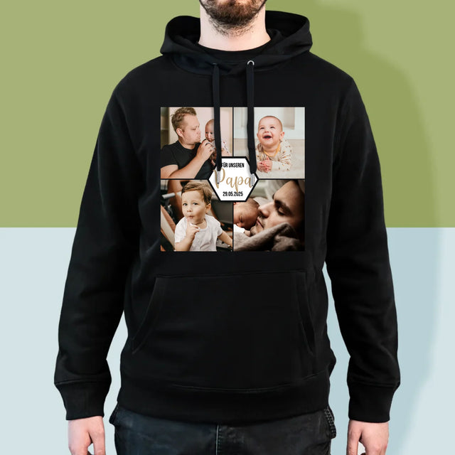 Fotocollage: Für Unseren Papa - Kapuzenpullover Für Herren