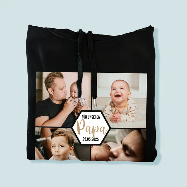 Fotocollage: Für Unseren Papa - Kapuzenpullover Für Herren