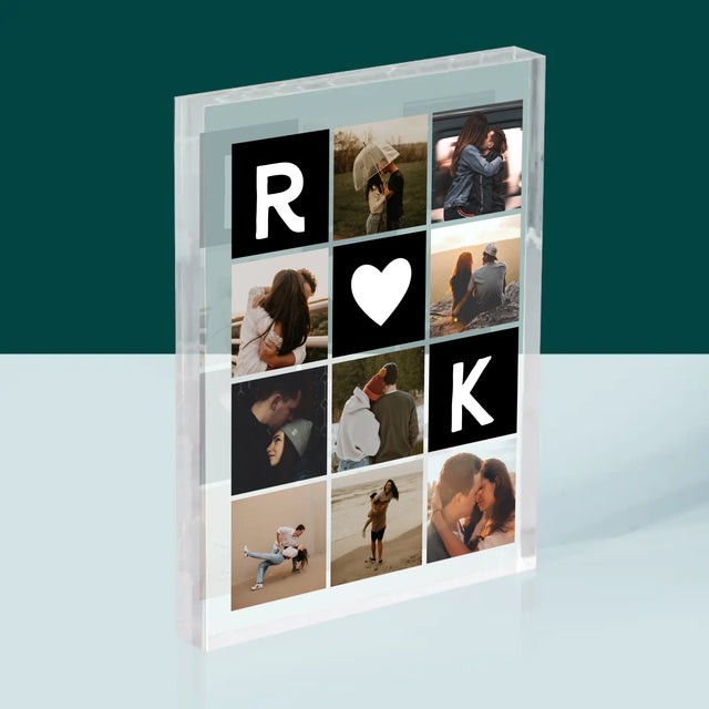 Fotocollage: Liebesmonogramme Mit Fotos - Druck Auf Acrylglas