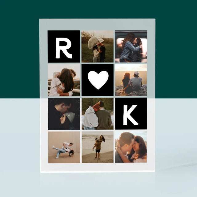 Fotocollage: Liebesmonogramme Mit Fotos - Druck Auf Acrylglas