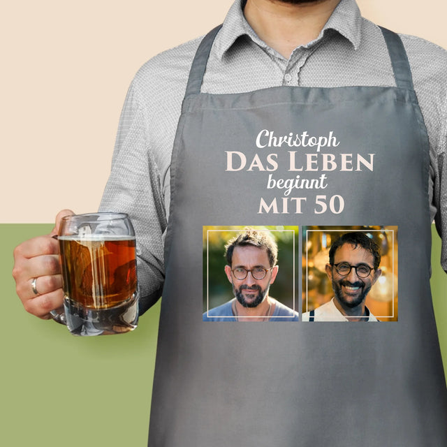 Buchstaben-Collage: 50 Jahre Alt - Schürze