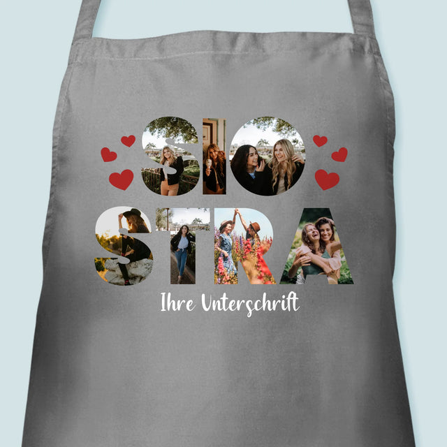 Buchstaben-Collage: Schwester - Schürze