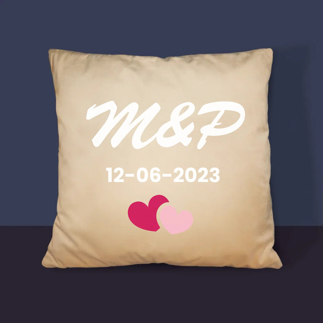 Monogramm: Initialen Herz - Kissen