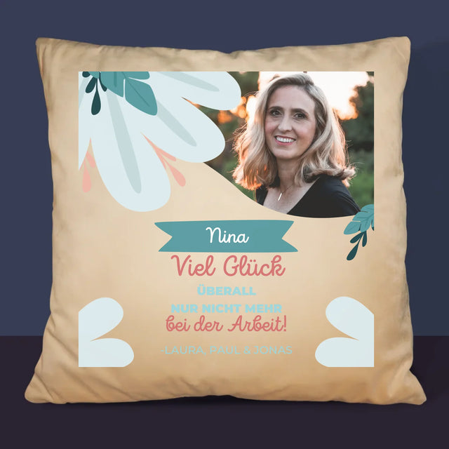 Foto Und Unterschrift: Viel Glück Bei Der Nicht-Arbeit - Kissen