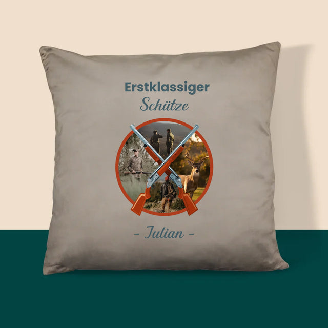 Fotocollage: Erstklassiger Schütze - Kissen