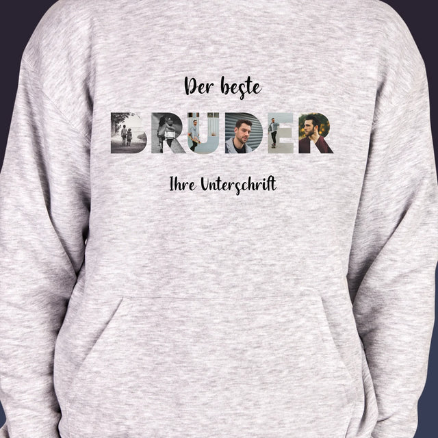 Buchstaben-Collage: Bruder - Kapuzenpullover Für Herren