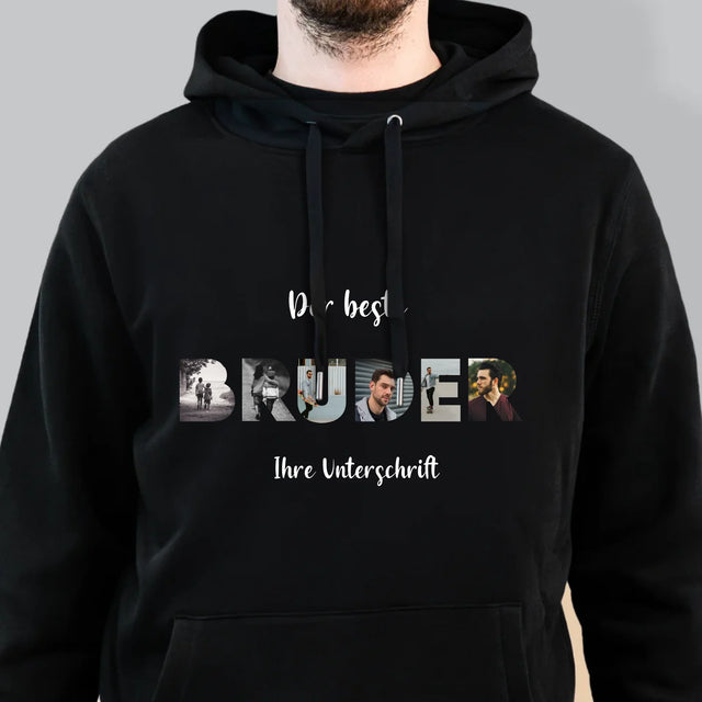 Buchstaben-Collage: Bruder - Kapuzenpullover Für Herren