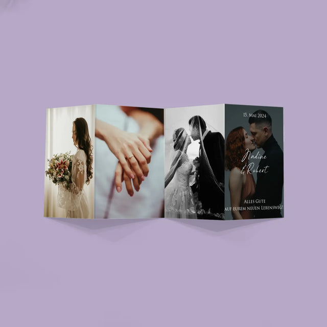 Foto Und Unterschrift: Hochzeitsfoto Glückwünsche - Fotos, Harmonikaartig Gefaltet