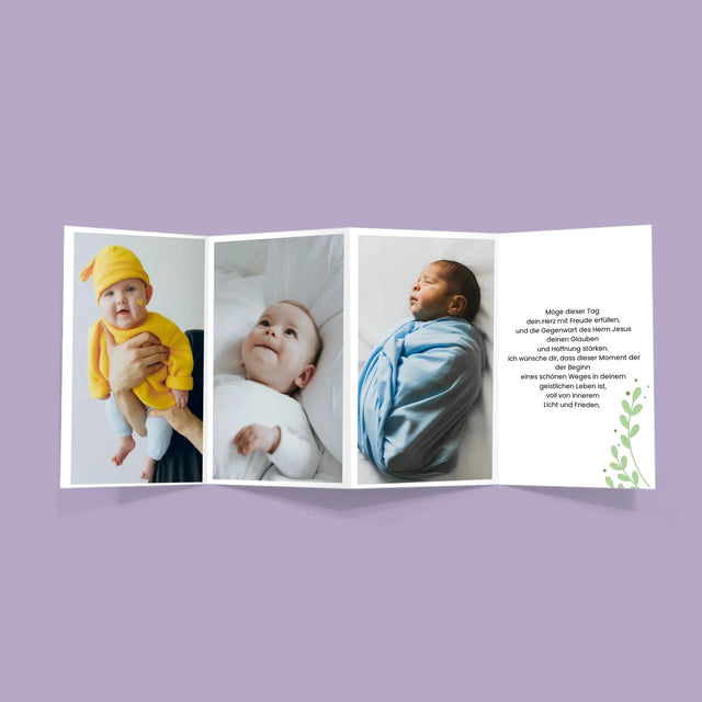 Foto Und Unterschrift: Zur Taufe - Fotos, Harmonikaartig Gefaltet
