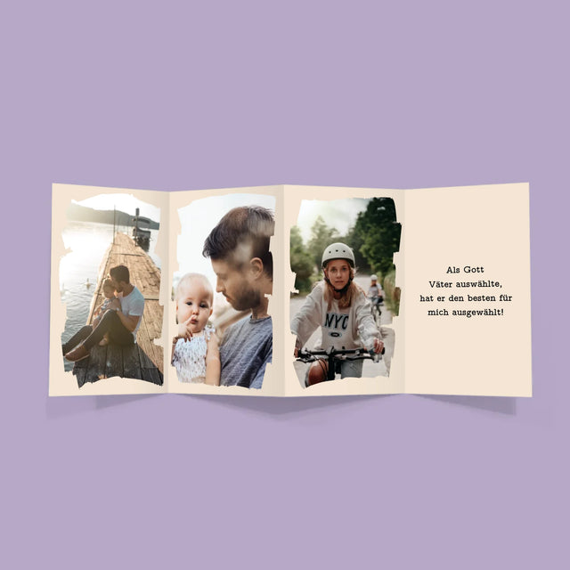 Foto Und Unterschrift: Glückwunschkarte Für Papa - Fotos, Harmonikaartig Gefaltet