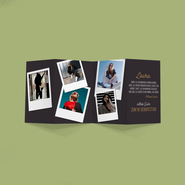 Fotocollage: Geburtstagswünsche - Fotos, Harmonikaartig Gefaltet