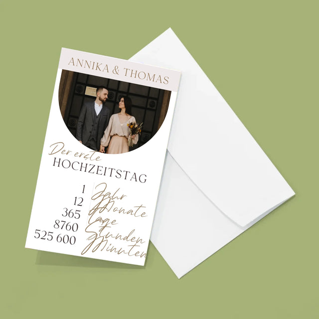 Foto Und Unterschrift: Erster Hochzeitstag - Fotos, Harmonikaartig Gefaltet