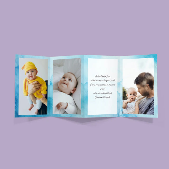 Fotocollage: Willst Du Mein Taufpate Sein? - Fotos, Harmonikaartig Gefaltet