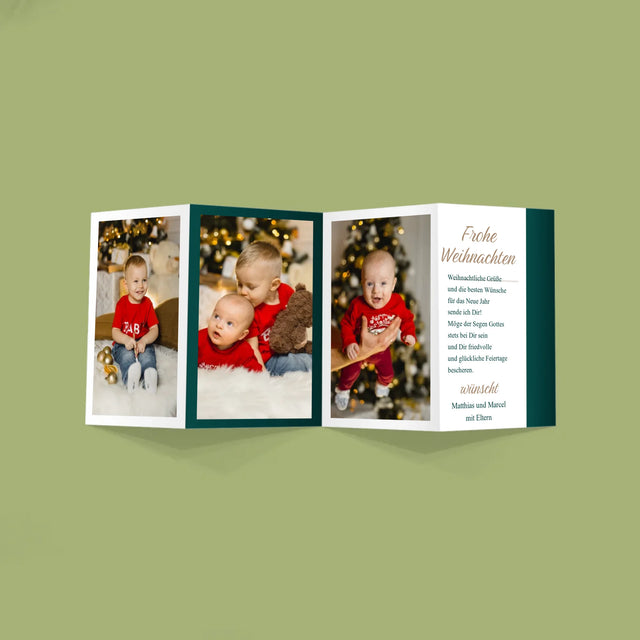 Fotocollage: Weihnachtswünsche - Fotos, Harmonikaartig Gefaltet