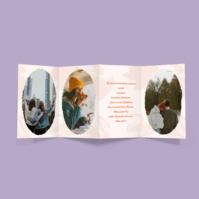 Buchstaben-Collage: Wünsch Dir Was - Fotos, Harmonikaartig Gefaltet