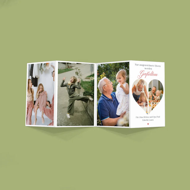 Fotocollage: Ausgezeichnete Eltern Werden Großeltern - Fotos, Harmonikaartig Gefaltet