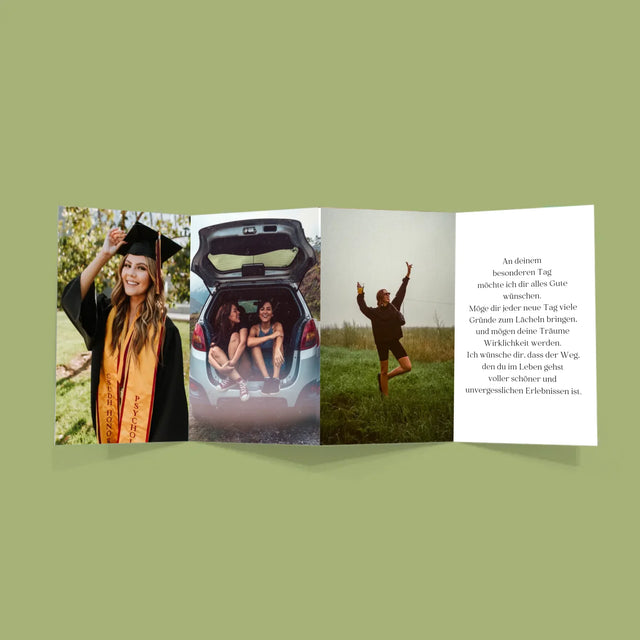 Buchstaben-Collage: 30. Geburtstag Signatur - Fotos, Harmonikaartig Gefaltet