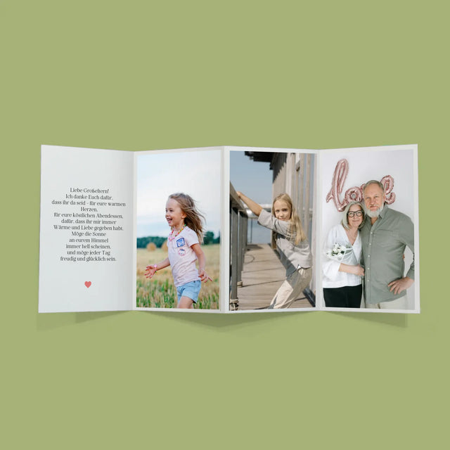 Fotocollage: Ausgezeichnete Eltern Werden Großeltern - Fotos, Harmonikaartig Gefaltet