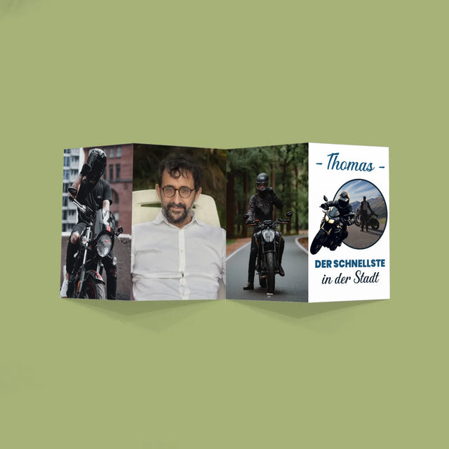 Foto Und Unterschrift: Der Schnellste In Der Stadt - Fotos, Harmonikaartig Gefaltet